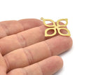 Brass Flower Charm, Raw Brass Dangle Pendants, Flower Earrings With 1 Loop (34x32x0.60mm) SMP1582