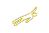 Brass Human Charm, Raw Brass Boy Charms With 1 Loop, Person Silhouette Jewelry (42x14x0.80mm) SMP1574