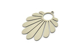 Steel Flower Charm, Stainless Steel Flower Shaped Charms With 1 Loop, Findings (36x28x0.80mm) SMP1624