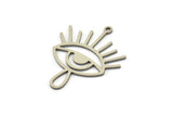 Steel Eye Charm, Stainless Steel Eye Charms With 1 Loop, Findings (30x24x0.80mm) SMP1622