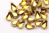 Pear Drop Prong Setting, 50 Raw Brass Pear Drop 4 Prong Settings (13x8mm) D0504