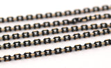 Flat Cable Chain, 50 Meters - 165 Feet (3.6x2.7mm) Black Antique Brass Faceted Soldered Flat Cable Chain -  Z067