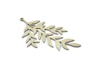 Çelik Yaprak Charm, 1 Halkalı Paslanmaz Çelik Yaprak Charmlar, Yaprak Küpeler (55x32x0,80 mm) SMP1620