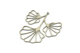 Steel Leaf Charm, Stainless Steel Ginkgo Leaf Charms With 1 Loop, Charm Pendants (43x41x0.80mm) SMP1638