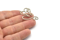Steel Heart Charm, Stainless Steel Heart Charms With 1 Loop, Heart Earrings, Pendants (38x29x0.80mm) SMP1636