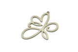 Steel Flower Charm, Stainless Steel Dangle Pendants, Flower Earrings With 1 Loop (40x30x0.80mm) SMP1626