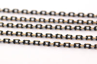 Black Link Chain, 5 M (3.5x2mm) Brass Soldered Chain - Z005
