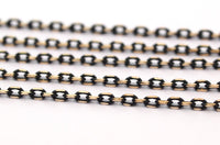 Black Link Chain, 50 M (3.5x2mm) Brass Soldered Chain - Z005