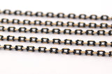 Black Link Chain, 50 M (3.5x2mm) Brass Soldered Chain - Z005