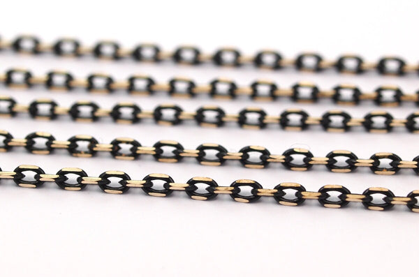 Black Link Chain, 50 M (3.5x2mm) Brass Soldered Chain - Z005