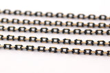 Black Link Chain, 5 M (3.5x2mm) Brass Soldered Chain - Z005
