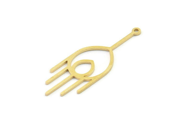 Brass Marquise Charm, Raw Brass Dangle Pendants, Marquise Earrings With 1 Loop (39x14x0.60mm) SMP1675