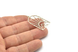 Silver Sun Charm, 4 Antique Silver Plated Brass Mountain Charms With 1 Loop, Sun Rising Charms, Findings (32x20x0.60mm) A6357