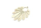 Silver Flower Charm, 2 Antique Silver Plated Brass Flower Charms With 1 Loop, Findings (36x28x0.60mm) SMP0649 A5280