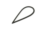 Black Drop Charm, 4 Oxidized Black Brass Drop Connectors (50x22x1mm) D1602