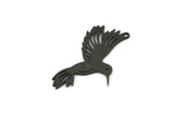 Siyah Kuş Tılsımı, 1 Halkalı 6 Oksitlenmiş Siyah Pirinç Sinek Kuşu Şeklinde Tılsım, Bulgular (32,5x17,5x0,60 mm) A6513