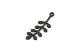 Black Leaf Charm, 24 Oxidized Black Brass Leaf Charms With 1 Loop, Charm Pendants (24x9x0.60mm) A3298 H1039