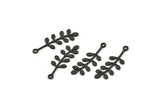 Black Leaf Charm, 24 Oxidized Black Brass Leaf Charms With 1 Loop, Charm Pendants (24x9x0.60mm) A3298 H1039