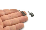 Black Leaf Charm, 24 Oxidized Black Brass Leaf Charms With 1 Loop, Charm Pendants (24x9x0.60mm) A3298 H1039