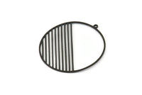 Siyah Yuvarlak Charm, 1 Halkalı 2 Oksitlenmiş Siyah Pirinç Charm, Charm Kolye Uçları, Bulgular (42x40x0,60 mm) A6733