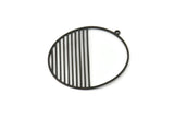 Siyah Yuvarlak Charm, 1 Halkalı 2 Oksitlenmiş Siyah Pirinç Charm, Charm Kolye Uçları, Bulgular (42x40x0,60 mm) A6733