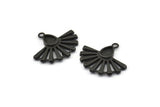 Siyah Güneş Tılsımı, 1 Halkalı 2 Oksitlenmiş Siyah Pirinç Damla Tılsımı, Küpeler (22x19 mm) N1114