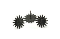 Siyah Güneş Küpe, 2 Oksitlenmiş Siyah Pirinç Güneş Küpe (17 mm) N1527