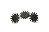 Siyah Güneş Küpe, 2 Oksitlenmiş Siyah Pirinç Güneş Küpe (17 mm) N1527