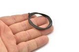 Black Drop Charm, 2 Oxidized Black Brass Drop Charms With 1 Loop, Pendants, Findings (44x33mm) N1155