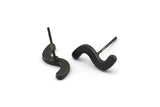 Küpe Çivisi, 8 Oksitlenmiş Siyah Pirinç - Düzensiz Çivili Küpeler - Siyah Küpeler - Küpeler (15x5x1,5 mm) N1416