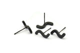 Küpe Çivisi, 8 Oksitlenmiş Siyah Pirinç - Düzensiz Çivili Küpeler - Siyah Küpeler - Küpeler (15x5x1,5 mm) N1416