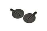 Black Apple Charm, 2 Textured Oxidized Black Brass Apple  Charms, Earrings (32x24x1mm) N1245