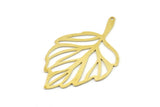 Brass Leaf Charm, Raw Brass Leaf Charms With 1 Hole, Leaf Earrings (52x32x0.60mm) SMP1589