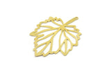 Brass Leaf Charm, Raw Brass Leaf Charms With 1 Hole, Leaf Earrings (49x39x0.60mm) SMP1607