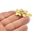 Brass Leaf Charm, Raw Brass Leaf Charms With 1 Loop, Leaf Earrings (50x24x0.60mm) SMP1548