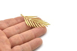 Brass Leaf Charm, Raw Brass Leaf Charms With 1 Loop, Leaf Earrings (52x26x0.80mm) SMP1576