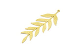 Brass Leaf Charm, Raw Brass Leaf Charms With 1 Loop, Leaf Earrings (60x23x0.80mm) SMP1555