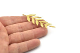 Brass Leaf Charm, Raw Brass Leaf Charms With 1 Loop, Leaf Earrings (60x23x0.80mm) SMP1555