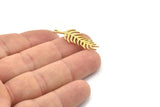 Brass Leaf Charm, Raw Brass Leaf Charms With 1 Loop, Leaf Earrings (30x13x0.80mm) SMP1544