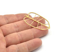 Brass Leaf Charm, Raw Brass Leaf Charms With 1 Loop, Leaf Earrings (43x25x0.80mm) SMP1554 A3928