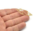 Brass Leaf Charm, Raw Brass Leaf Charms With 1 Loop, Leaf Earrings (45x17x0.80mm) SMP1580