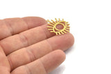 Brass Eye Charm, Raw Brass Eye Charms With 1 Loop, Findings (25x21x0.60mm) SMP1566