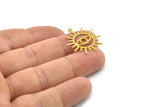 Brass Eye Charm, Raw Brass Eye Charms With 1 Loop, Findings (25x23x0.60mm) SMP1543