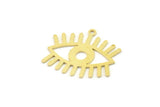 Brass Eye Charm, Raw Brass Eye Charms With 1 Loop, Findings (20x23x0.60mm) SMP1556