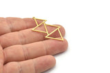 Brass Geometric Charm, Raw Brass Triangle Charms With 1 Loop, Findings (44x21x0.80mm) SMP1579