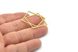 Brass Geometric Charm, Raw Brass Square Charms, Findings (36x28x0.80mm) SMP1602