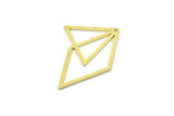 Brass Diamond Charm, Raw Brass Triangle Charms With 1 Hole, Findings (36x29x0.80mm) SMP1592