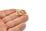 Brass Diamond Charm, Raw Brass Triangle Charms With 1 Hole, Findings (36x29x0.80mm) SMP1592
