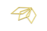 Brass Diamond Charm, Raw Brass Diamond Charms With 1 Hole, Findings (38x32x0.80mm) SMP1603