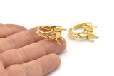 Gold Ring Settings, Gold Plated Brass Claw Rings, Adjustable Rings - Pad Size 6x8mm N2560 H0441